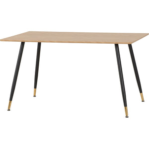 Hamilton Medium Dining Set with Lukas Chairs - MEDIUM OAK EFFECT/GREY VELVET