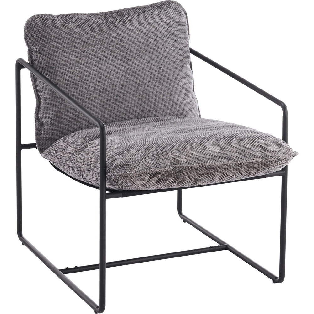 Tivoli Occasional Chair - Black Metal/Grey Fabric