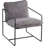 Tivoli Occasional Chair - Black Metal/Grey Fabric