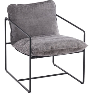 Tivoli Occasional Chair - Black Metal/Grey Fabric
