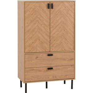Leon 2 Door 2 Drawer Cabinet - MEDIUM OAK EFFECT