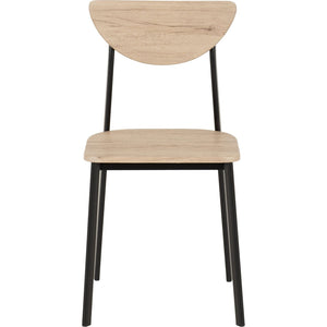 Riley Chair (Box of 2) - Black/Light Oak Effect Veneer