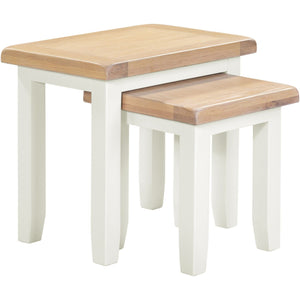 Windsor Nest of 2 Tables - IVORY/OAK