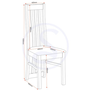 Ainsley Chair (Box of 2) - OAK VENEER/BROWN PU