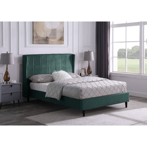 Amelia 5' Bed - GREEN VELVET FABRIC