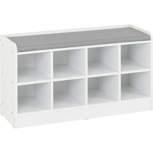 Portland Shoe Bench - WHITE/STEEL FABRIC