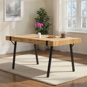 Treviso Dining Table - Light Oak Effect/Black
