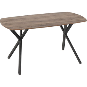 Athens Rectangular Dining Table - Medium Oak Effect/Black