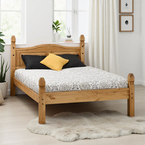 Corona 4'6" Bed Low Foot End - DISTRESSED WAXED PINE