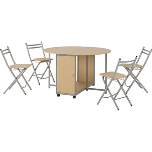 Budget Butterfly Dining Set - BEECH/SILVER