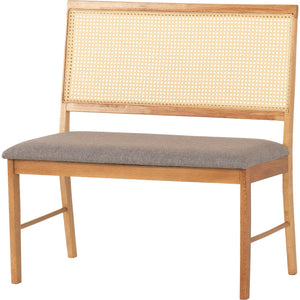 Ellis Dining Bench - OAK EFFECT/GREY FABRIC