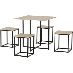 Kent 1+4 Stowaway Dining Set - SONOMA OAK EFFECT/BLACK