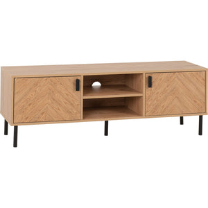 Leon 2 Door TV Unit - MEDIUM OAK EFFECT