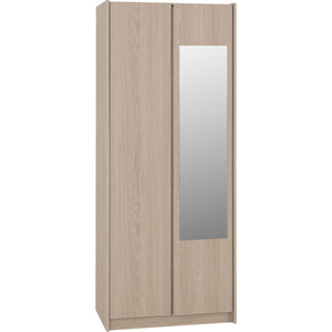 Paris 2 Door Mirrored Wardrobe - SMOKED ASH EFFECT