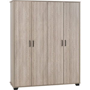 Oliver 4 Door Wardrobe - LIGHT OAK EFFECT