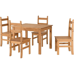 Corona Budget Dining Set - DISTRESSED WAXED PINE