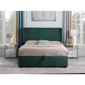 Amelia Plus 5' Storage Bed - GREEN VELVET FABRIC