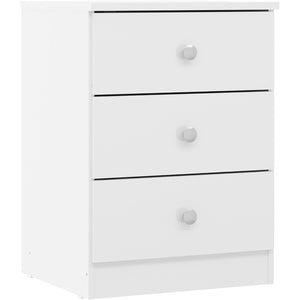 Denver 3 Drawer Bedside - WHITE GLOSS