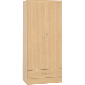 Nevada 2 Door 1 Drawer Wardrobe - SONOMA OAK EFFECT