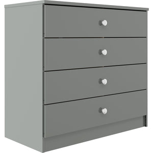 Denver 4 Drawer Chest - GREY GLOSS
