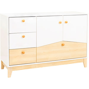 Cody 2 Door 4 Drawer Storage Unit - WHITE/PINE EFFECT