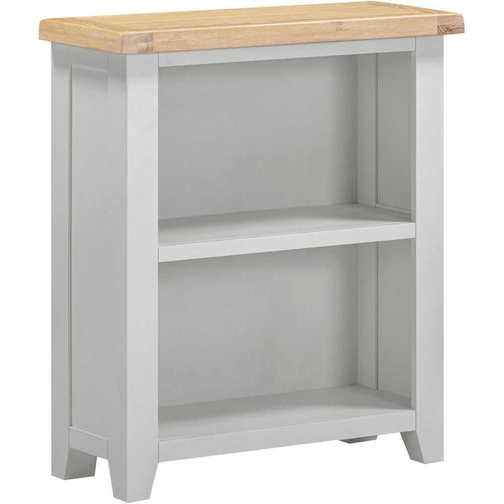 Windsor Low Bookcase - PEBBLE GREY/OAK