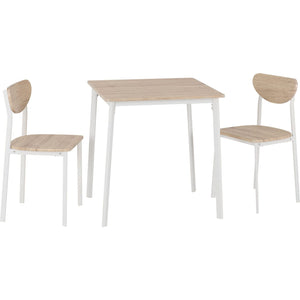 Riley Small Dining Set - WHITE/LIGHT OAK EFFECT VENEER