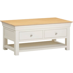 Bordeaux 2 Drawer Coffee Table - IVORY/OAK