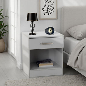 Dakota 1 Drawer Bedside - LIGHT GREY