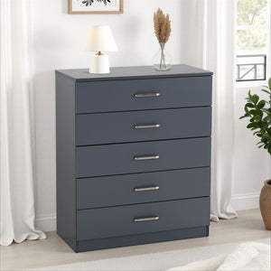 Dakota 5 Drawer Chest - DARK GREY
