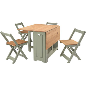 Santos Butterfly Dining Set - GREEN/DISTRESSED WAXED PINE