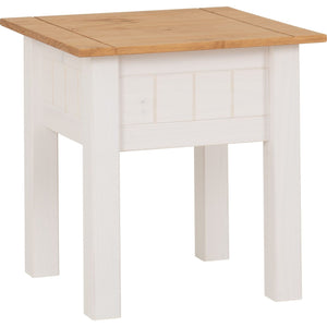 Panama Lamp Table - WHITE/NATURAL WAX
