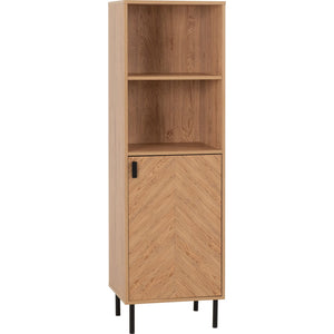 Leon 1 Door 2 Shelf Cabinet - MEDIUM OAK EFFECT