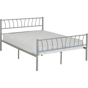 Harlow 4'6" Bed - SILVER