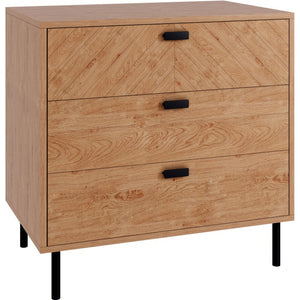 Leon 3 Drawer Chest - MEDIUM OAK EFFECT