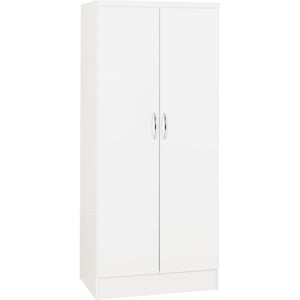 Nevada 2 Door All Hanging Wardrobe - WHITE GLOSS