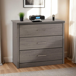 Lisbon 3 Drawer Chest - BLACK WOOD GRAIN