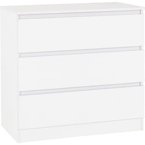 Malvern 3 Drawer Chest - WHITE