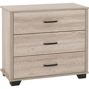 Oliver 3 Drawer Chest - LIGHT OAK EFFECT