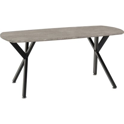 Athens Oval Coffee Table - Concrete Effect/Black