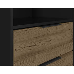 Madrid Bookcase - Black/Acacia Effect