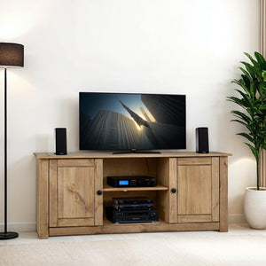 Panama 2 Door 1 Shelf Flat Screen TV Unit - NATURAL WAX