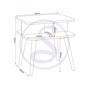 Saxton Side Table - MID OAK EFFECT/GREY