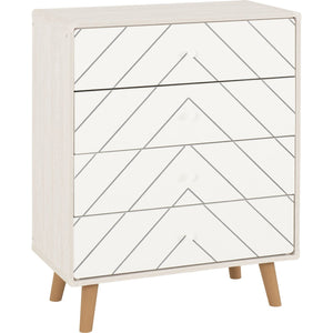 Dixie 4 Drawer Chest - DUSTY GREY/WHITE