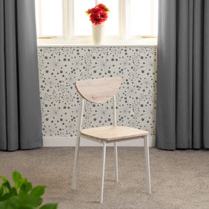 Riley Chair (Box of 2) - WHITE/LIGHT OAK EFFECT VENEER