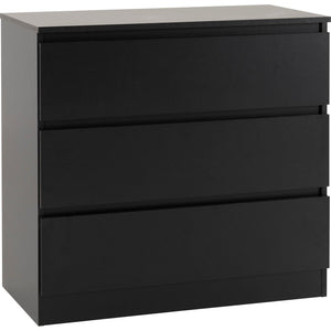 Malvern 3 Drawer Chest - BLACK