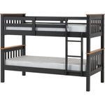 Neptune 3' Bunk Bed - DARK GREY/OAK EFFECT
