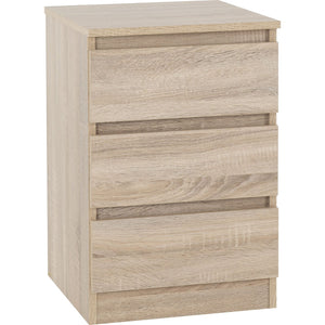 Malvern 3 Drawer Bedside (PAIR) - SONOMA OAK EFFECT