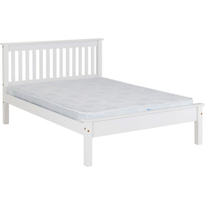 Monaco 4'6" Bed Low Foot End - WHITE
