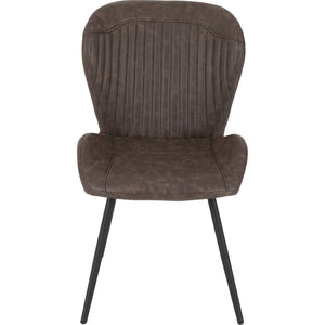 Hamilton Medium Dining Set with Quebec Chairs - MEDIUM OAK EFFECT/BROWN PU